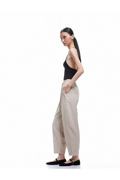 Koton Modal Fabric Waist Lace up Pocket Balloon Fit Pants