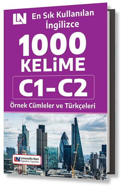 Limasollu Naci Öğretim Yayınları English Vocabulary Book C1-C2 - 1000 Most Frequently Used Words, 2000 Example Sentences and Their Turkish Translations