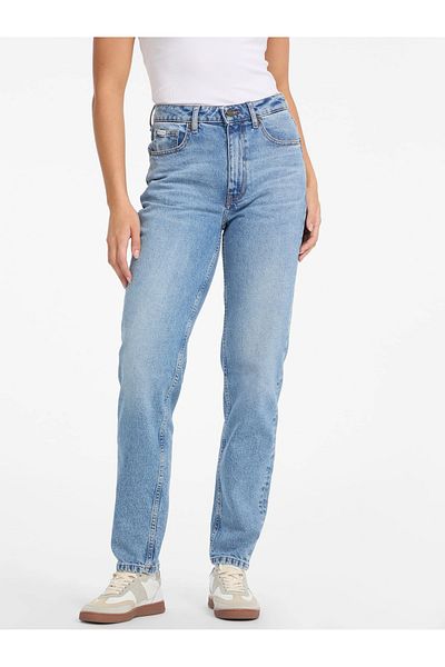 Guess Blugi GJ G06 MOM Blugi albaștri pentru femei W5RA0DD5M4A-GJER