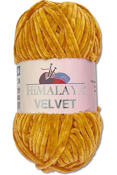 Himalaya velvet Dolphin Chenille Yarn 100g - Mustard (90030), Fluffy & Shiny for Knitting & Crafts