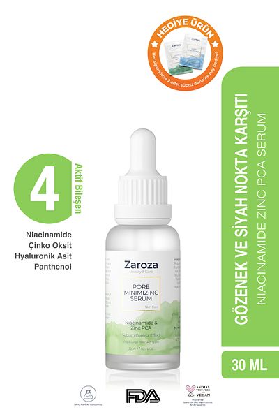 ZAROZA Pore ​​Tightening Anti-Blackhead Zinc Pca Niacinamide Serum - Pore Minimizing Serum - 30 ml