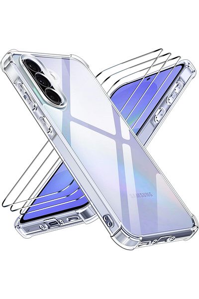 AWH جراب لهاتف Samsung Galaxy A36 5G، مع واقي شاشة وغطاء حماية للهاتف مكون من 3 قطع، شفاف