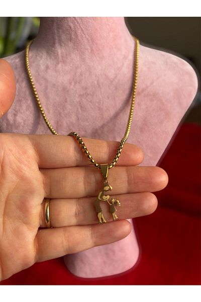 derokas Mother's Day Special Full Steel Non Tarnish Mom Girl Heart Figured Necklace Stylish Elegant
