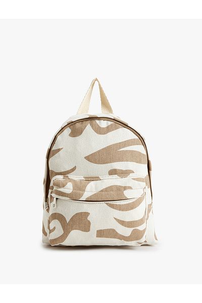 Koton Patterned Backpack with Zipper Eye Detail
