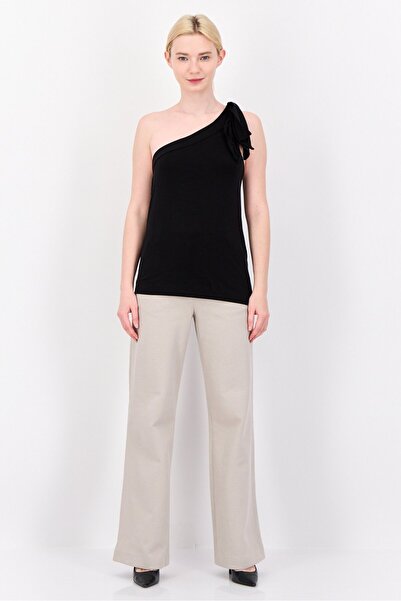 Esprit Women Regular Fit Textured Wide Leg Pants, Beige