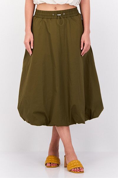 Esprit Women Plain Midi Skirt, Olive