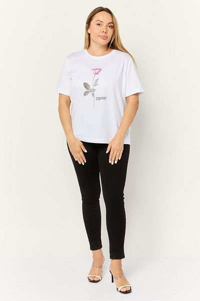 Esprit Women Crew Neck Short Sleeves Floral Print T-Shirt, Multicolor