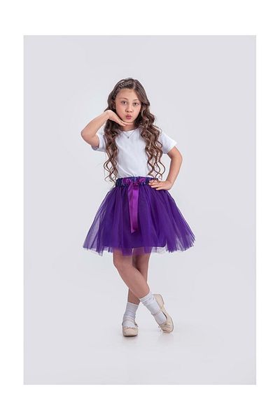 Mnk Baby&Kids Fusta de petrecere pentru fete Tutu Curcubeu M00727 MOV