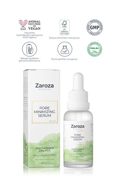 ZAROZA Pore ​​Tightening Anti-Blackhead Zinc Pca Niacinamide Serum - Pore Minimizing Serum - 30 ml