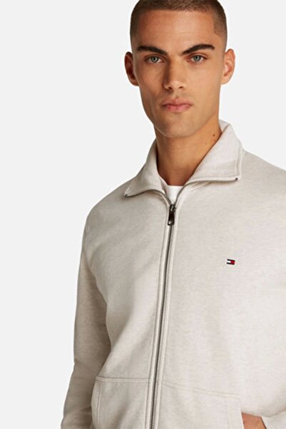 Tommy Hilfiger ESSENTIAL TERRY ZT STAND COLLAR Erkek krem Ceket MW0MW38084HGF