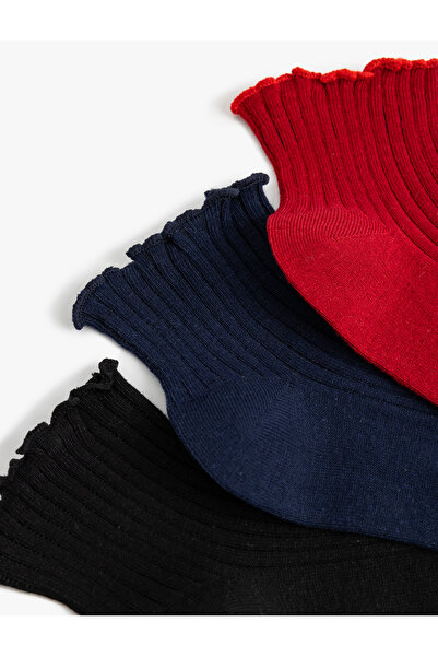 Koton Комплект от 3 многоцветни чорапи с волани