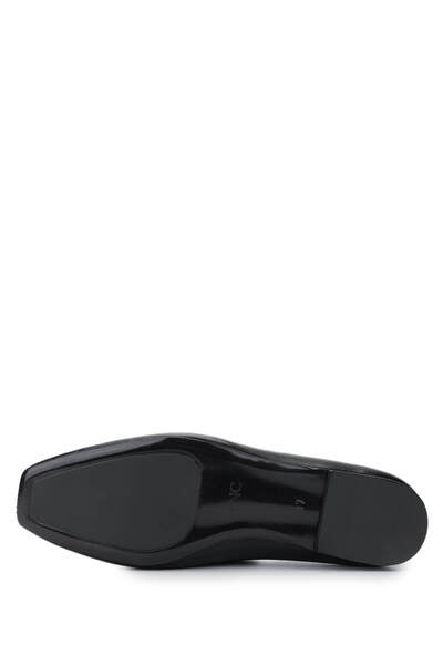 Tamer Tanca Kadın Hakiki Deri Siyah Deri Babet Ayakkabı