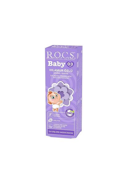 R.O.C.S. Soft Baby Toothbrush 0-3 Years Old Red Linden Extract 35ml Fluoride-Free