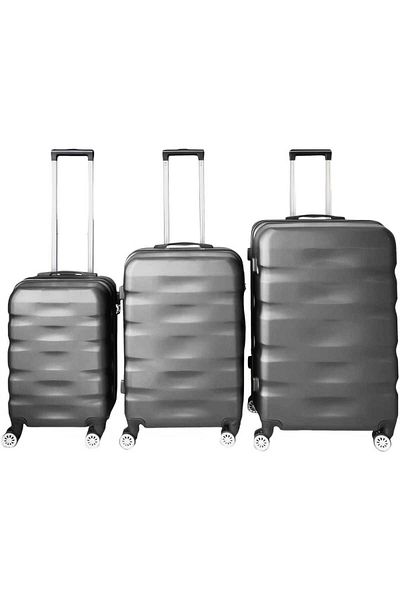 OEM Set 3 trolere ORMI ABS 4 roti duble 360 grade Argintiu