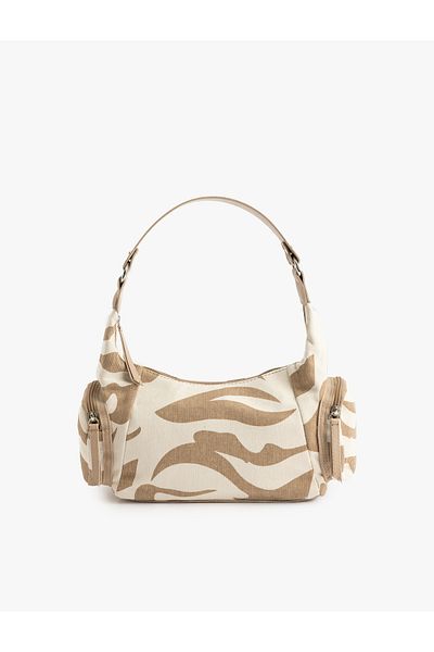 Koton Zippered Leopard Patterned Shoulder Bag with Pocket Detail