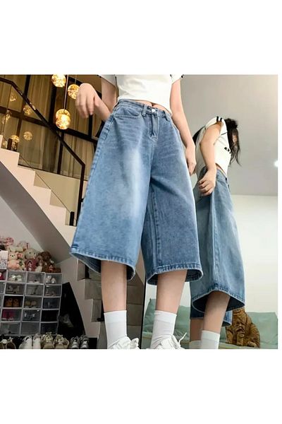eyonnwear BERMUDURI PANTALONI SCURT JEAN BAGGY Y2K