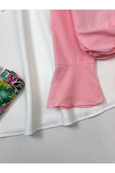 YEDİLALE Fluffy Waist Belted Shirt Flared Skirt Double Set