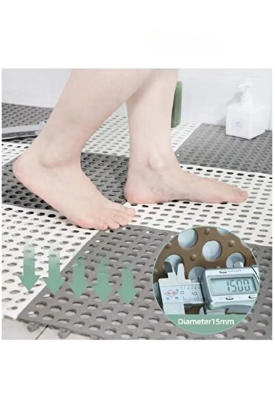COOYA Non Slip Floor Tiles,12 Pack Interlocking Bath Floor Mat, 30x30cm Shower Mat with Drainage Holes