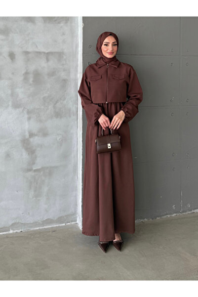 ENSA TESETTUR Γιλέκο Φόρεμα - Χρώματα Καφέ