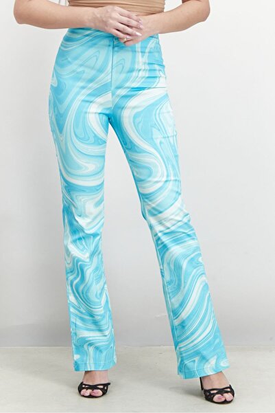 HOSBJERG Women Regular Fit Tie Dye Pants, Turquoise