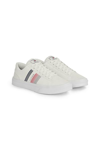 Tommy Hilfiger Tommy Hilfiger Men White Low Top Lightweight Stripes Sneakers