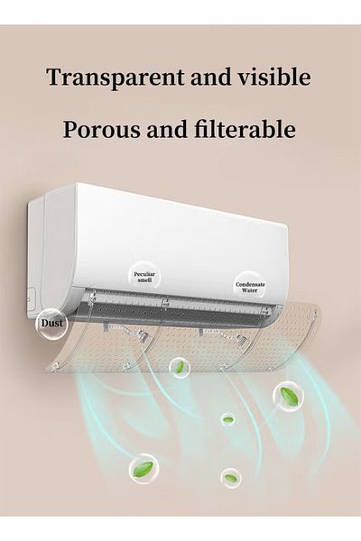 COOYA Air Conditioning Airflow Deflector, Transparent with Porous Filter, for Home/Office/Hotel