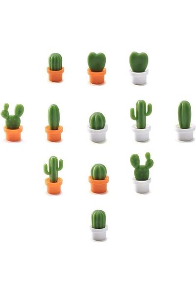 Generic Tazweeq 12Pcs Decorative Refrigerator Magnets, Cactus Fridge Magnet, Personalized Refrigerator Magn