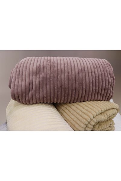 ELDİPA Ribbed Single Blanket 150X200 cm - 100% Polyester, Soft and Warm