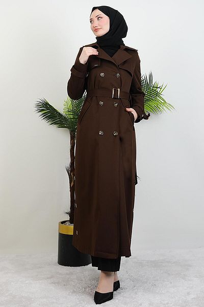 GİYZAMİLA Pera Trench Coat Bitter Brown