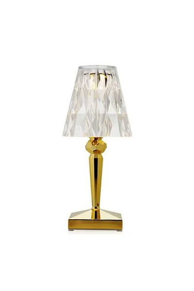 COOYA Crystal Table Lamp, LED Bedside Lamp Bedroom Living Room Decoration Creative Accessories (Gold)