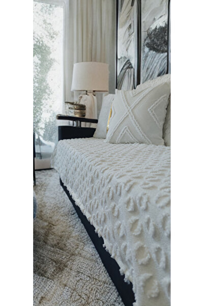 baladı home ev tekstil home collection ponpullu koltuk örtüsü tarz alt kısım oturma yeri kapanıyor sadece ölçüm 80 x 190 cm