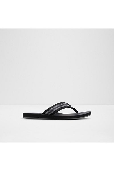 Aldo صندل مسطح أسود للرجال