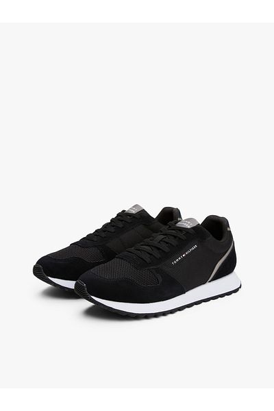 Tommy Hilfiger Tommy Hilfiger Men Black Logo New Runner Suede Sneakers