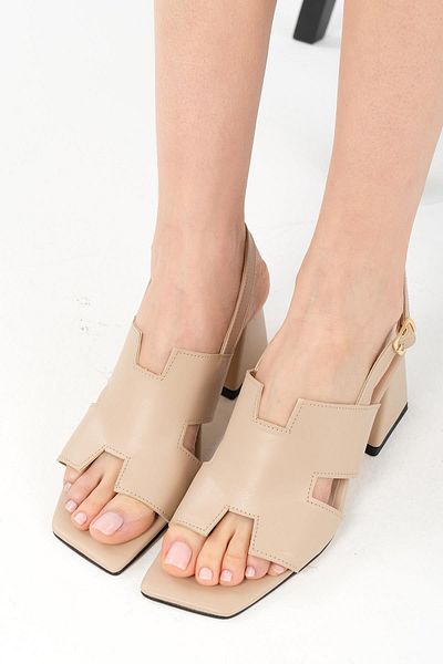 Mio Gusto Verena Nude Heeled Women's Sandals