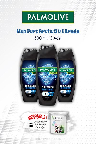 Palmolive Conjunto De 3 500 ml in 1 Pure Arctic and Rosie Shower Gel