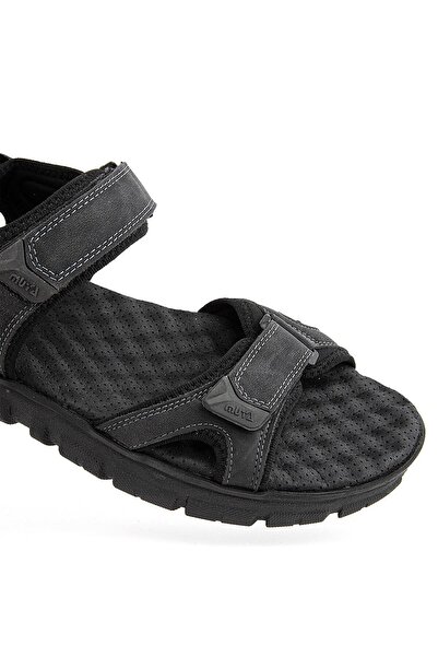 WALKONT 33403-001 Black Anatomical Sole Heel Spur Men's Sandals