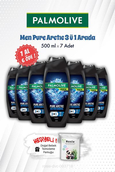 Palmolive Buy 7 Pay 6 Men Pure Arctic 3 in 1 500 ml Shower Gel and Rosie