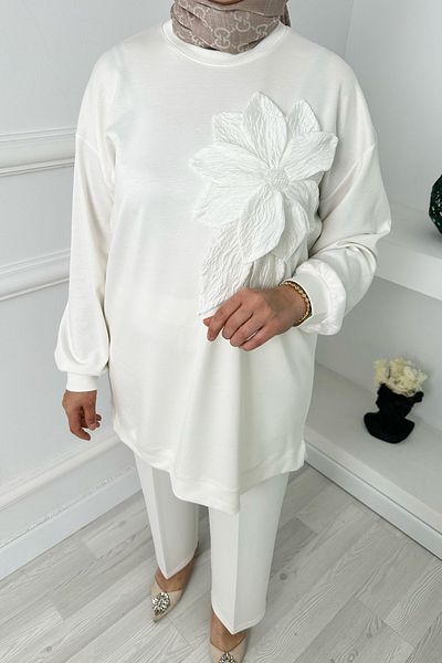 Linvey Rose Detailed Low Sleeve Modal Comfortable Fit Tunic