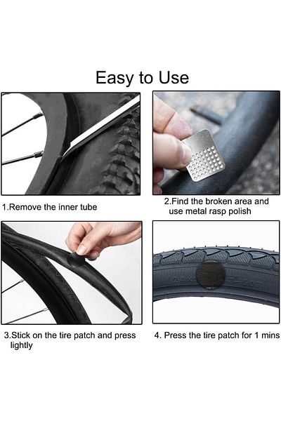 COOYA 30Pcs Bicycle Tire Repair Kit,with Glueless Bike Tube Patches,Metal Rap,Metal Tire Levers