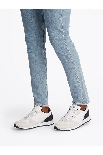 Tommy Hilfiger Tommy Hilfiger Men White Logo New Runner Suede Sneakers