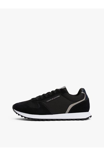 Tommy Hilfiger Tommy Hilfiger Men Black Logo New Runner Suede Sneakers