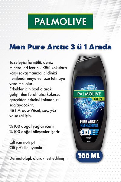 Palmolive Men Pure Arctic 3 in 1 500 ml Shower Gel X2 and Rosie