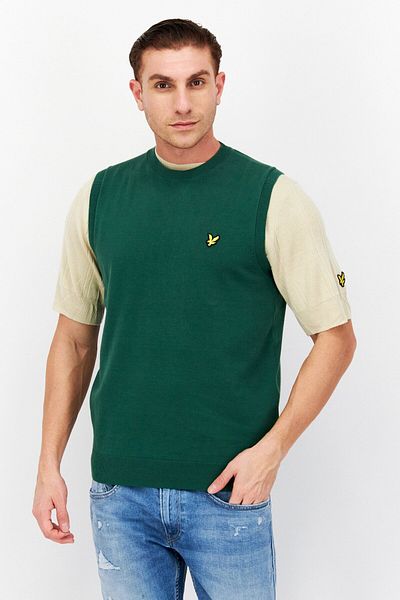 Lyle & Scott Men Sleeveless Brand Logo Sweater Vest, Green