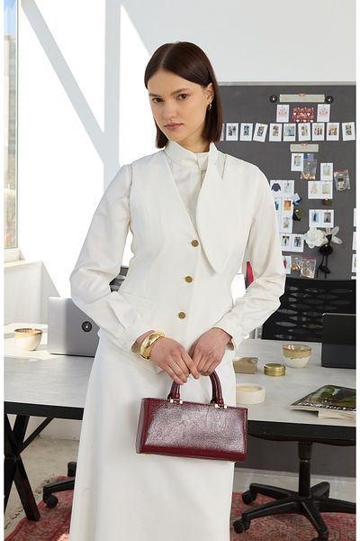 Fatma Atasoy Double Ecru Midi Vest