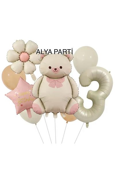 ALYA Σετ γενεθλίων PARTY Ρίγες Φυσαλίδων Μπαλόνι Παιδιών και Αρκουδάκι Φυσαλίδων Μπαλόνι