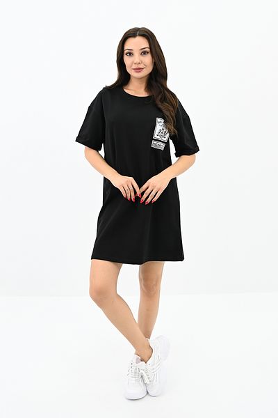 Koza Butik Rochie tricou oversize imprimat pentru femei 5218-24
