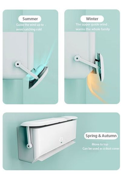 COOYA Retractable Air Conditioner Air Deflector, Enhance cooling and heating circulation, Dust-proof