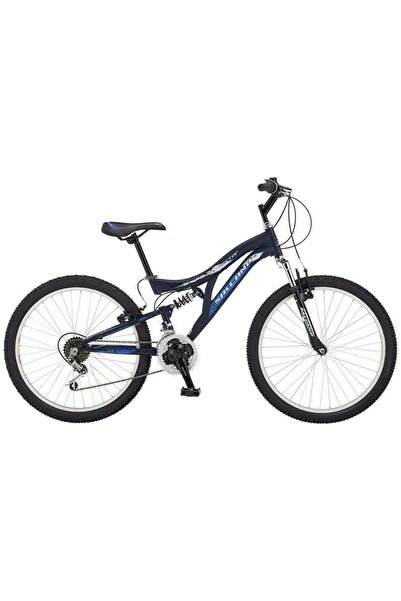 Salcano Hector 24 V Fren 21 Vites Çift Amortisörlü 24 Jant (140-165 CM BOY) Dağ Bisikleti Siyah Mavi Beyaz