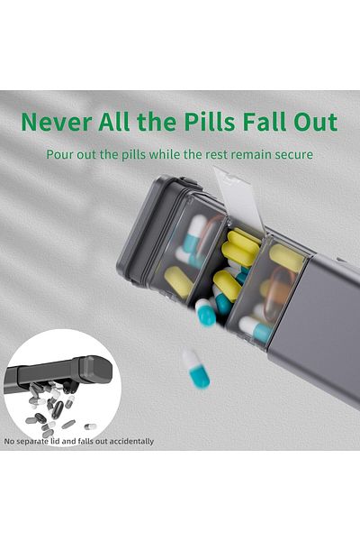 COOYA 7 Day Weekly Travel Metal Pill Organizer, Large Capacity for Pills, Vitamins, Medicine
