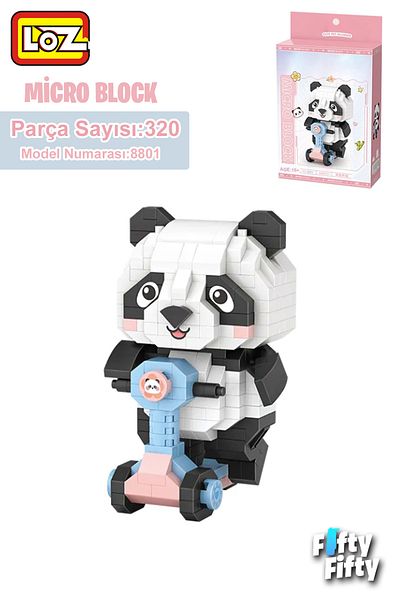 Vagonlife Loz Micro Block Series Panda 320 Pieces Toy Construction Set Fflz-8801